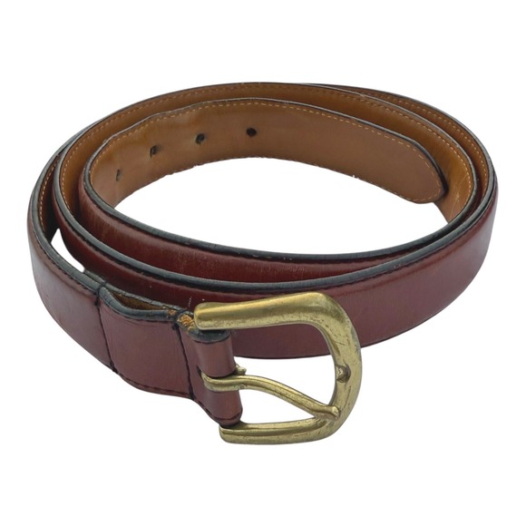 L.L.Bean Other - LL Bean Belt Brown Full Grain Leather Brass Buckle Men's Size 42 (flaw) Office